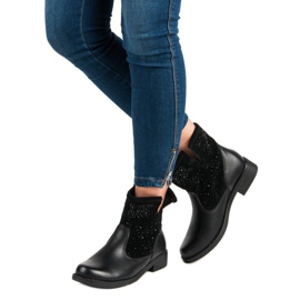 Bottines noires à enfiler le noir 1