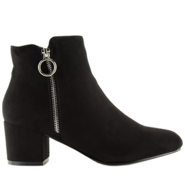 Bottines noires à talons bas 9407 black le noir 2