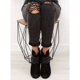 Bottes sur un talon stable noir G-36 Noir 1