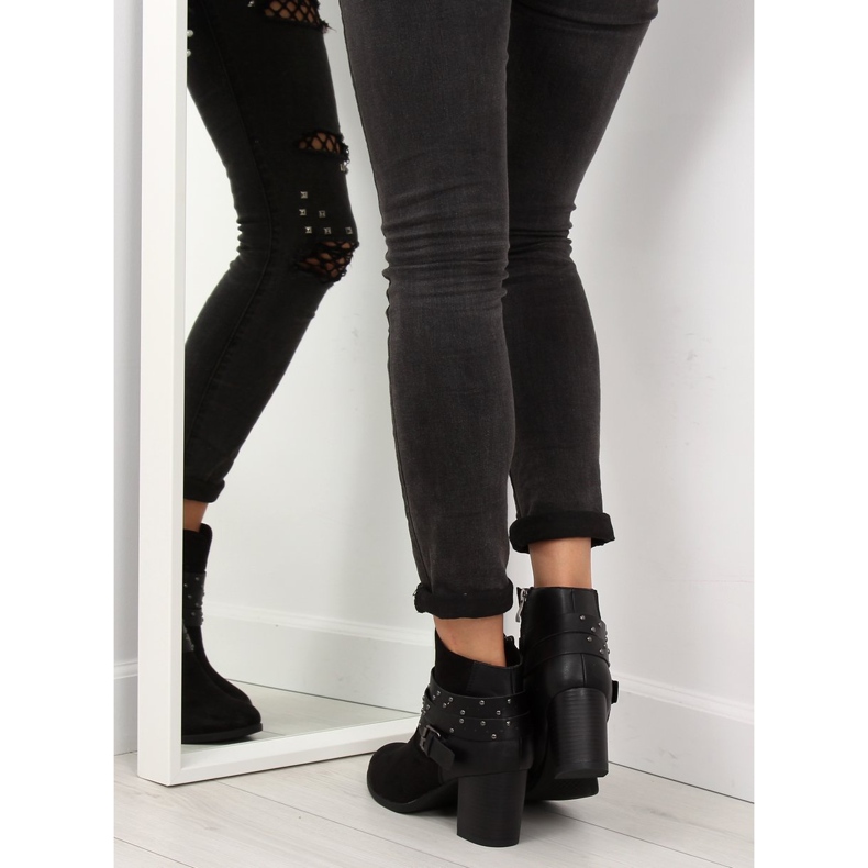 Bottes sur un talon stable noir G-36 Noir 2