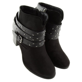 Bottes sur un talon stable noir G-36 Noir 3