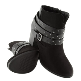 Bottes sur un talon stable noir G-36 Noir 4