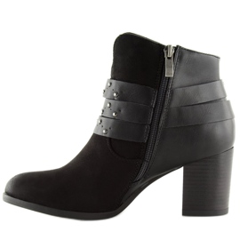 Bottes sur un talon stable noir G-36 Noir 5