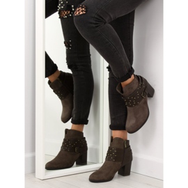 Bottes marron G-36 Taupe sur un talon stable brun 6