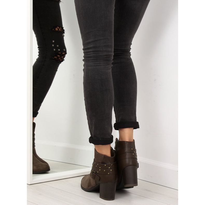 Bottes marron G-36 Taupe sur un talon stable brun 2