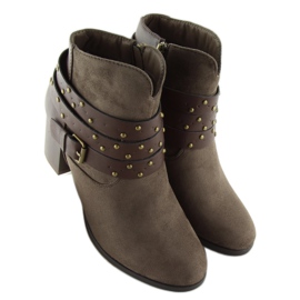 Bottes marron G-36 Taupe sur un talon stable brun 3