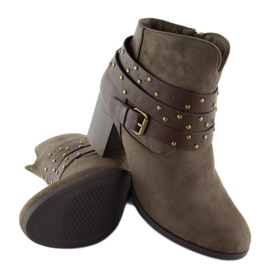 Bottes marron G-36 Taupe sur un talon stable brun 5