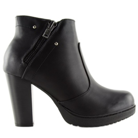 Bottines noires à talons FC-25 noir 2
