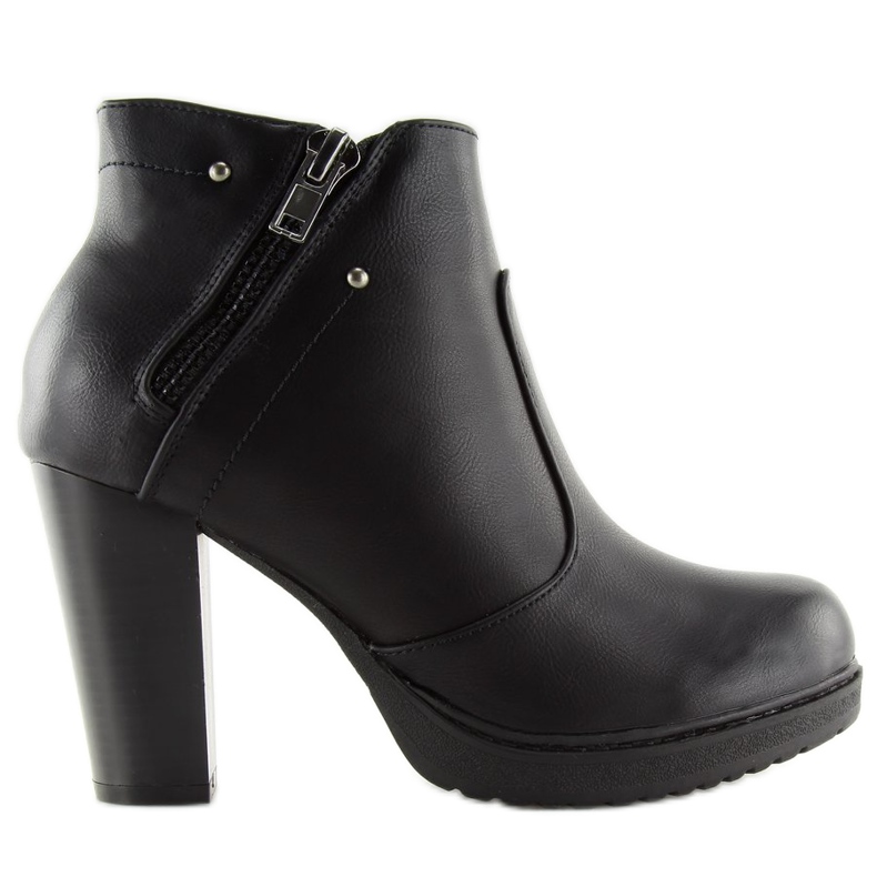 Bottines noires à talons FC-25 noir 2