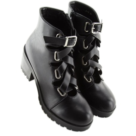 Bottines rock noires découpées J-10 Black le noir 2