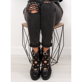 Bottines rock noires découpées J-10 Black le noir 1 Bottines rock noires découpées J-10 Black le noir 1