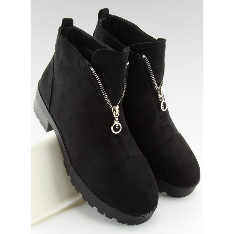 Noir 2017-3 Bottines noires à semelles hautes 2