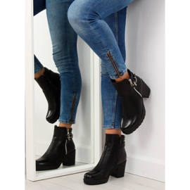 Bottines à talons larges noires NS027P Noir le noir 5