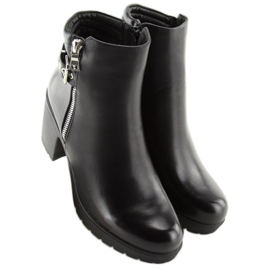 Bottines à talons larges noires NS027P Noir le noir 4