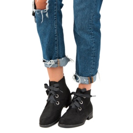 Seastar Bottines en daim à nouer le noir 1