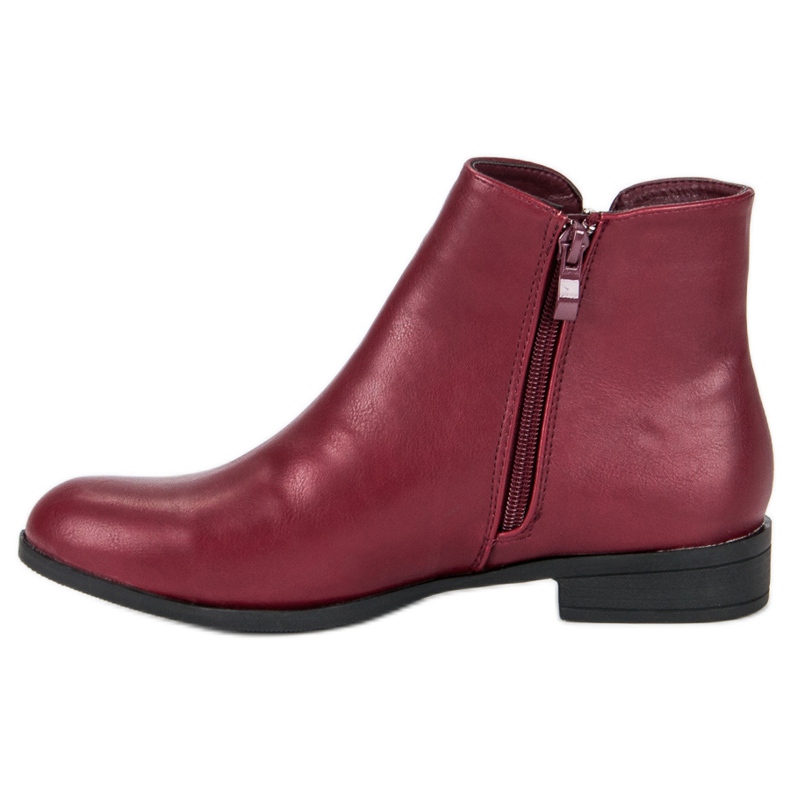 Anesia Paris Boots bordeaux à talon plat rouge 1
