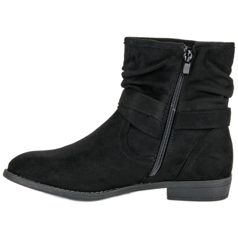 Groto Gogo Bottes en daim chaudes le noir 1