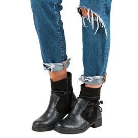 Forever Folie Bottes à la mode pour l'automne le noir 4