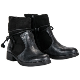 Forever Folie Bottes à la mode pour l'automne le noir 3