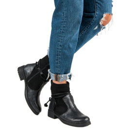 Forever Folie Bottes à la mode pour l'automne le noir 5