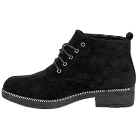 Nio Nio Bottines en daim à lacets noir 1