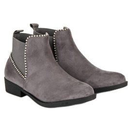 Bottines Chelsea en daim gris 5