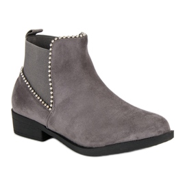 Bottines Chelsea en daim gris 2