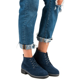 Nio Nio Bottines en daim à lacets bleu 4