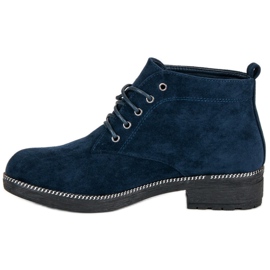 Nio Nio Bottines en daim à lacets bleu 1