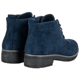 Nio Nio Bottines en daim à lacets bleu 2