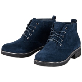 Nio Nio Bottines en daim à lacets bleu 3