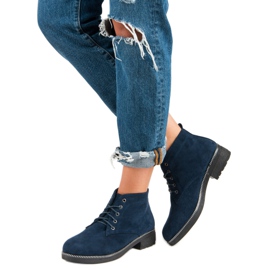 Nio Nio Bottines en daim à lacets bleu 5