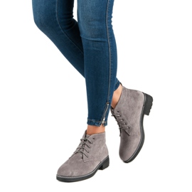 Nio Nio Bottines en daim à lacets gris 1