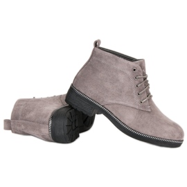 Nio Nio Bottines en daim à lacets gris 4