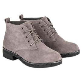 Nio Nio Bottines en daim à lacets gris 5