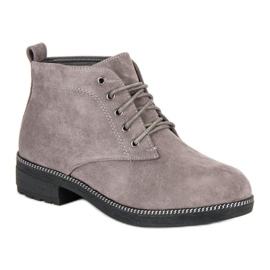 Nio Nio Bottines en daim à lacets gris 6