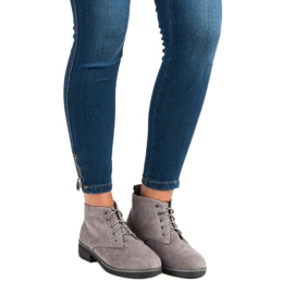 Nio Nio Bottines en daim à lacets gris 7
