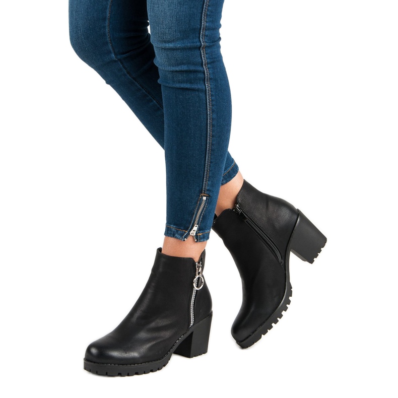 Super Me Bottines noires sur le poteau 1