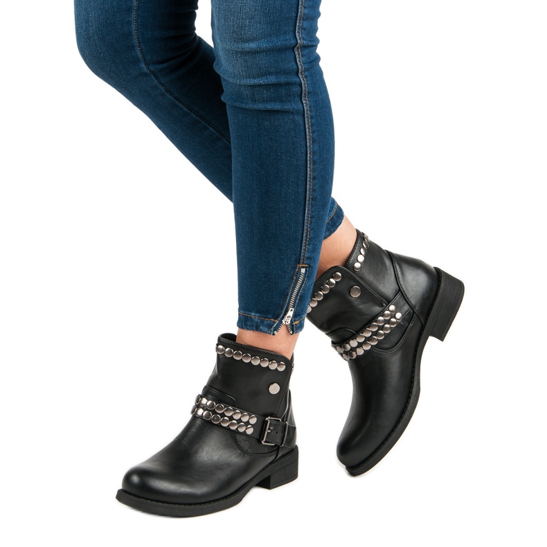 L. Lux. Shoes Bottes noires rock 1