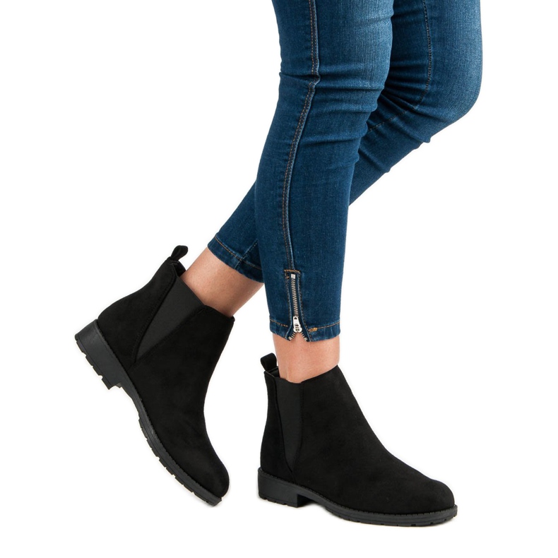 Via Giulia  Bottines Jodhpur en daim le noir 1