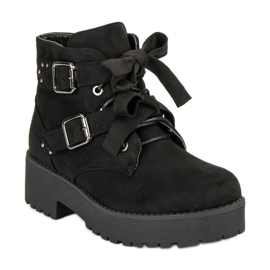 Bottes noires en daim le noir 2