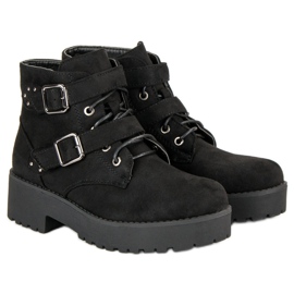 Bottes noires en daim le noir 5