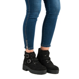 Bottes noires en daim le noir 6