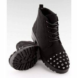 Bottines à lacets et clous noir 2017-10 Noir le noir 1