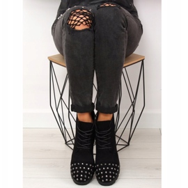 Bottines à lacets et clous noir 2017-10 Noir le noir 2