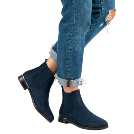 SDS Bottines Chelsea en daim bleu marine 5