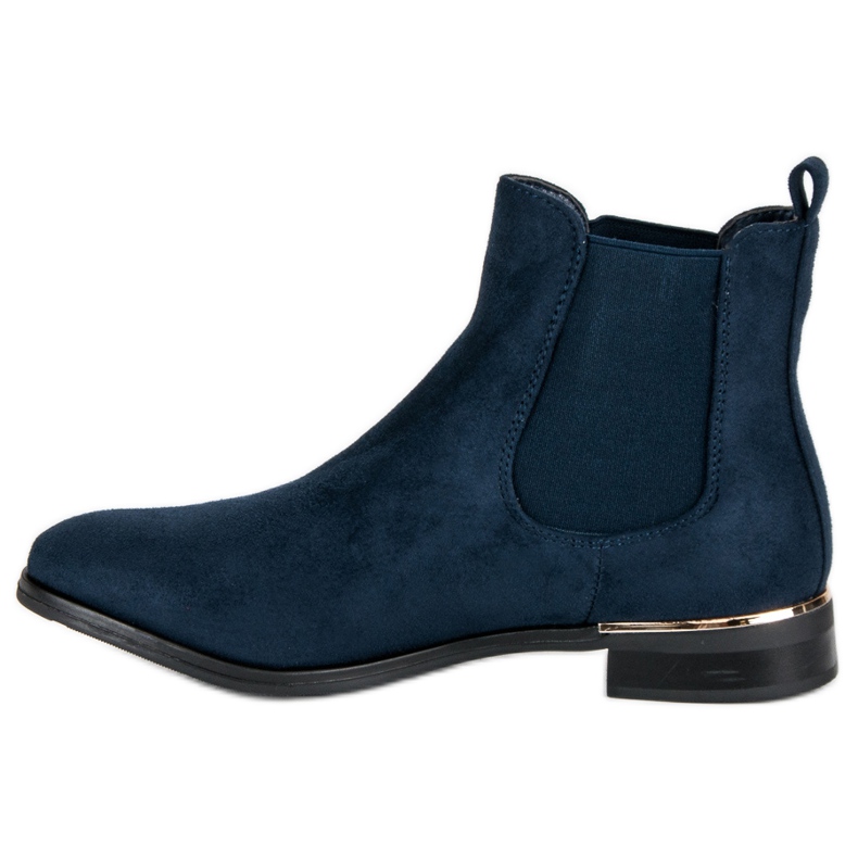 SDS Bottines Chelsea en daim bleu marine 1