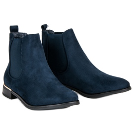 SDS Bottines Chelsea en daim bleu marine 3