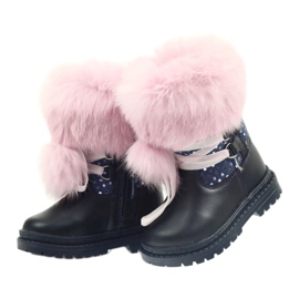 Bartek Bottes en cuir pour fille avec fourrure 216390-013 bleu 3 Bartek Bottes en cuir pour fille avec fourrure 216390-013 bleu 3