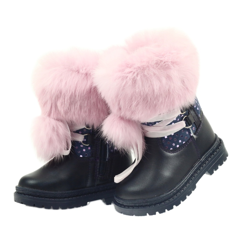 Bartek Bottes en cuir pour fille avec fourrure 216390-013 bleu 3 Bartek Bottes en cuir pour fille avec fourrure 216390-013 bleu 3